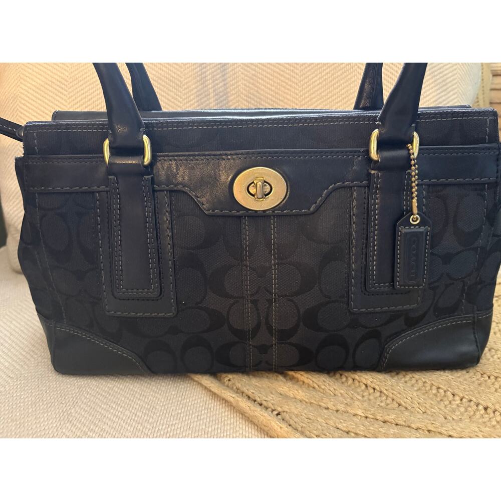 Coach Hamptons Signature Carryall Tote 11062 Black Y2K - Picture 2 of 12